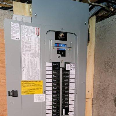 New main panel with portable generator setup