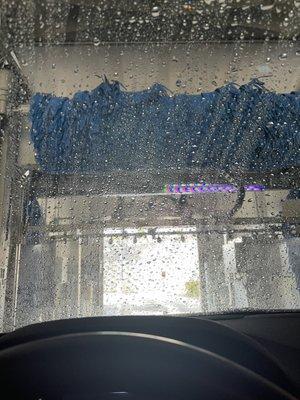 Inside the car wash