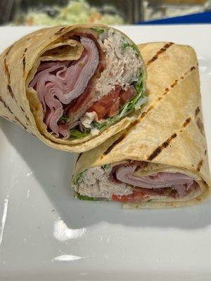 Avea's Club in a grilled lavash wrap.