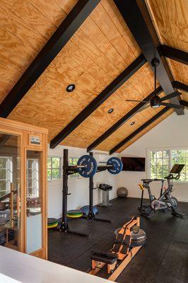 Home gym above garage