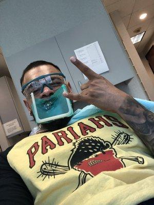 I used to fear the dentist... The man is so smooth, I had the comfort to take a selfie. I will be back!