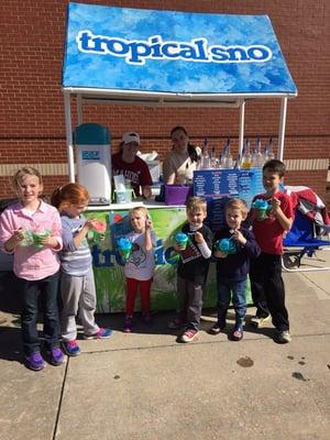 The whole family enjoying tropical sno.  Join us