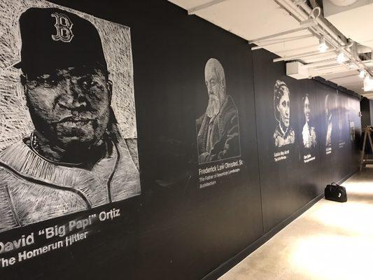 Chalk drawings in the hallway.