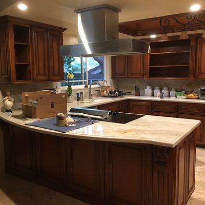 Custom color kitchen cabinets