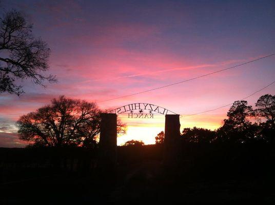 Beautiful sunset from inside the Lazy Hills entrance.