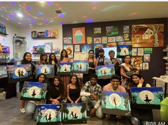 Navrus Dance Academy paint party at Nilis Art Studio