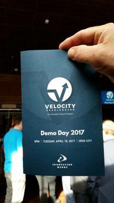 Start-up tech companies are presenting their projects about Velocity Accelerator Demo Day.