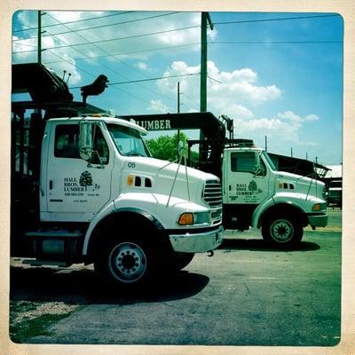 Hall Bros. Lumber Co. has 2 boom trucks and offers free delivery