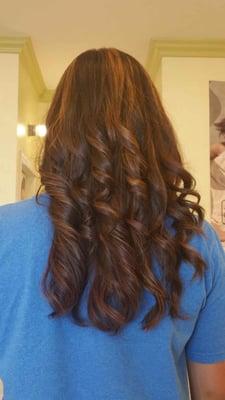 Simply caramel highlights on dark brown hair