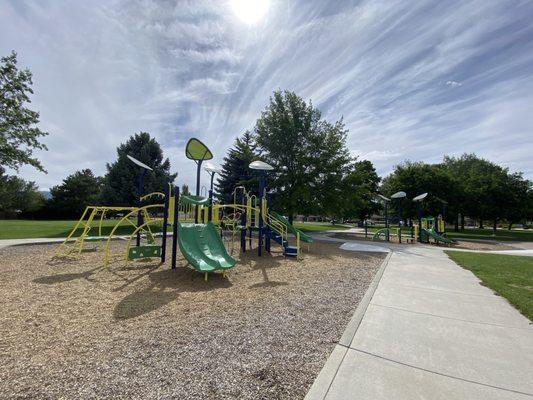 View of both playgrounds.