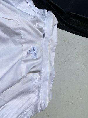 Dirty after dry cleaning and twisted into mess by the man when asked for refund