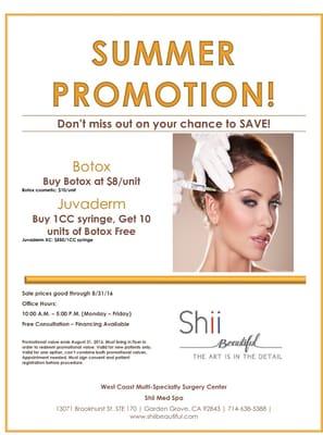 SUMMER PROMOTION! BRING IN FLYER TO REDEEM THE OFFER