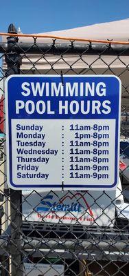 Swimming Pool Hours