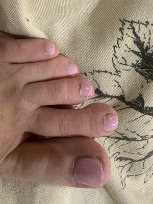 Gel pedicure that was $55 that is peeling off within 12 hours