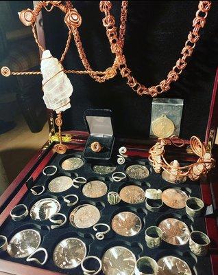 Copper Hand Made Jewelry, Moorish Jewlery, Find us at our location at 5859 MacArthur Blvd, Oakland and The Ashby Flea Market, Moorish