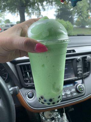 Honeydew smoothie with boba