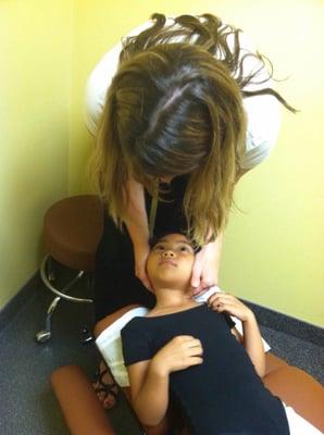 My 9 year old getting an adjustment.