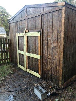 Built shed and power washed