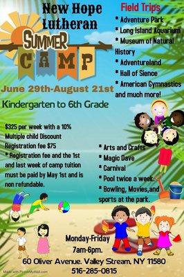 Summer camp 2020. Please call because we are currently running an early bird special!