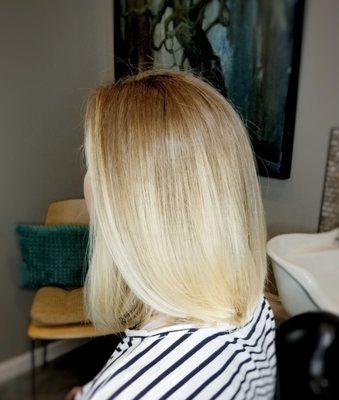 Bright blonde balayage