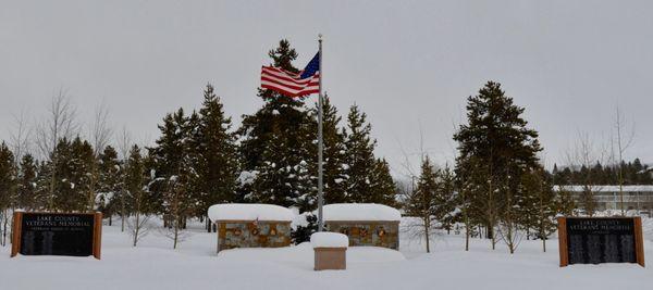 The Veterans Memorial at Evergreen Cemetery.