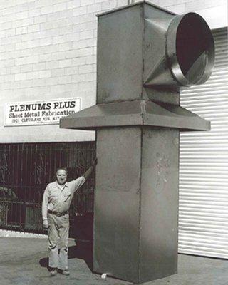 A grease duct fabricated back in 1987.  At the time, it was the largest duct we had made.