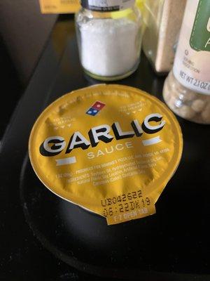 Garlic sauce that was DELIVERED with my pizza and sandwich last night!