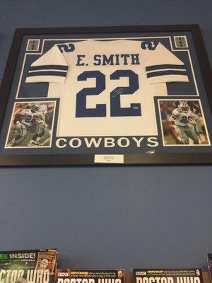 Emmit Smith autographed framed jersey