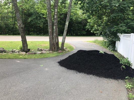 Mulch end of driveway