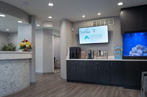 Monokian Dentistry Haddonfield Office reception area looks so nice!