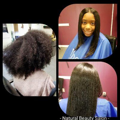 Before  & After Natural hair blowout