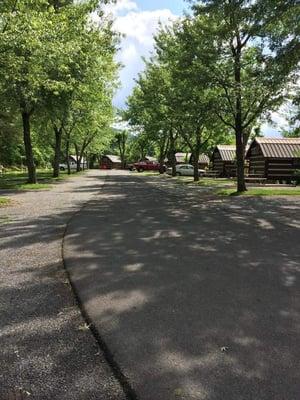 View of the camping cabins.