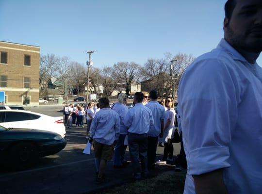 Lining up for NoH8 photoshoot