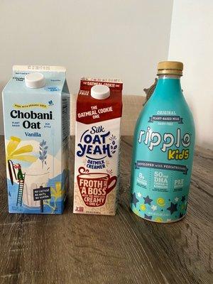 Great selection of plant based "milk"