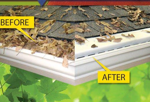 Before & After " One Size or Style     Does NOT Fit All " We Match the Perfect Gutter Guard to Your Home for the Most Efficiency.