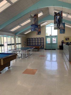 Inside the recreation center