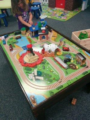 Train play area.