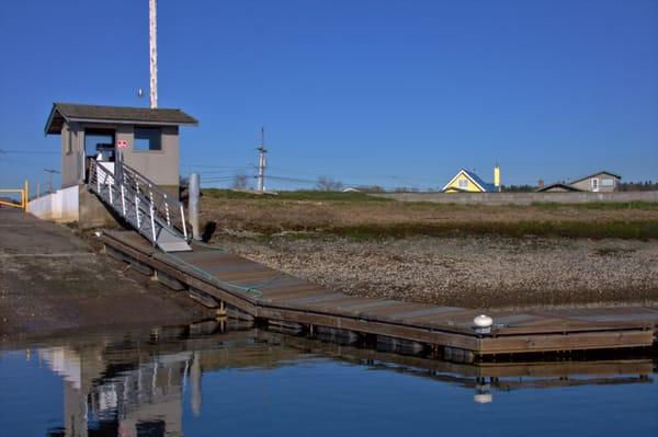 The gas dock at low tide.