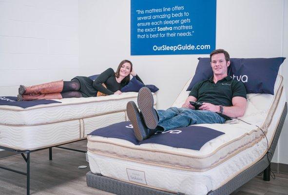 We sell adjustable bases to help you get the perfect sleep at night!