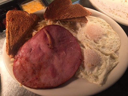 2 eggs Ham Hashbrowns Toast!