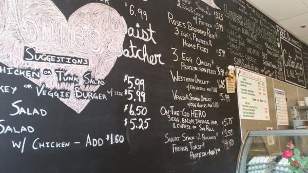 Chalkboard menu