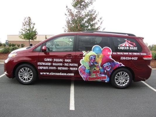 Spot graphics with vinyl lettering