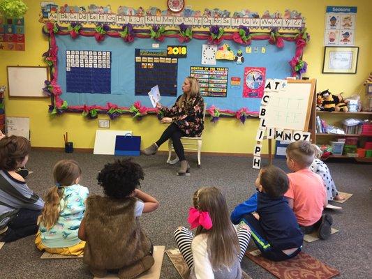 Circle time in Miss Katie's class