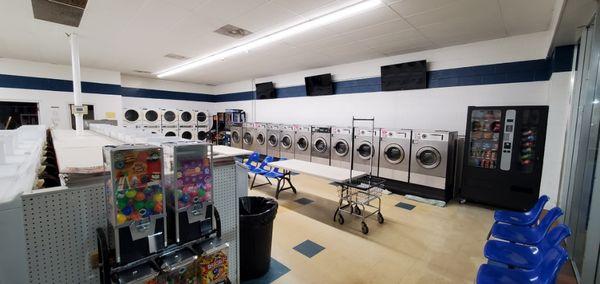 We have added games vending and tvs for customers to enjoy while they do their laundry.