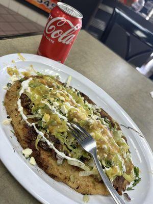 Huarache with Carne Asada