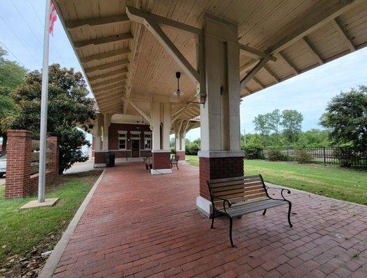 The old station outside the entrance...a peaceful area for relaxing after your experience in the museum