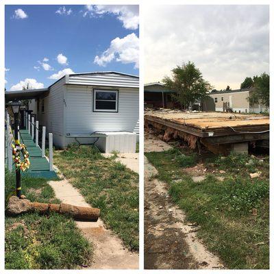 Mobile home demolition. Rubbish Pickers specialize in junk removal and also enjoy demolition.