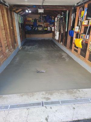 Repaired garage floor.