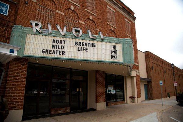 Front exterior and marquee of the Rivoli 3