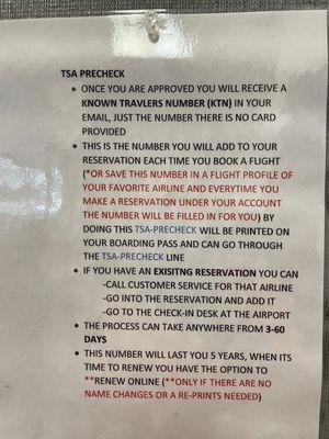 7-8-2023 TSA pre check information